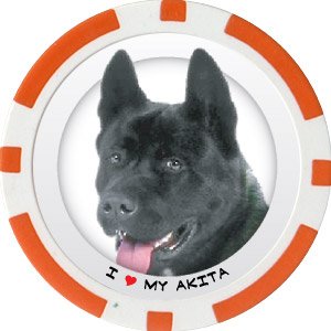 AKITA DOG BREED Poker Chips (11.5g) Sold in Packs of 10