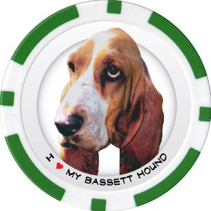 BASSET HOUND DOG BREED Poker Chips (11.5g) Sold in Packs of 10