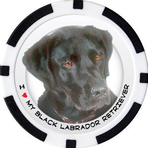 BLACK LABRADOR RETRIEVER DOG BREED Poker Chips (11.5g) Sold in Packs of 10