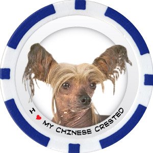 CHINESE CRESTED DOG BREED Poker Chips (11.5g) Sold in Packs of 10