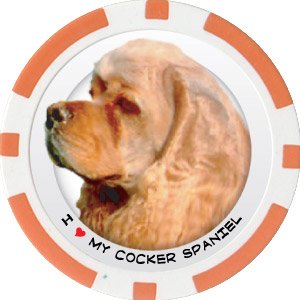 COCKER SPANIEL DOG BREED Poker Chips (11.5g) Sold in Packs of 10