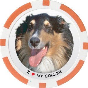 COLLIE DOG BREED Poker Chips (11.5g) Sold in Packs of 10