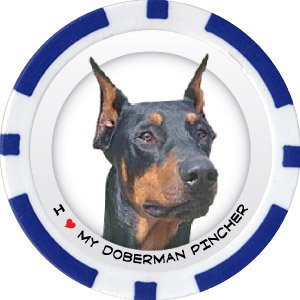 DOBERMAN PINSCHER DOG BREED Poker Chips (11.5g) Sold in Packs of 10