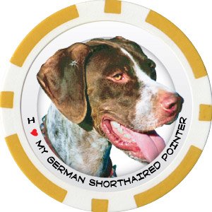 GERMAN SHORTHAIRED DOG BREED Poker Chips (11.5g) Sold in Packs of 10