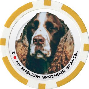ENGLISH SPRINGER SPANIEL DOG BREED Poker Chips (11.5g) Sold in Packs of 10