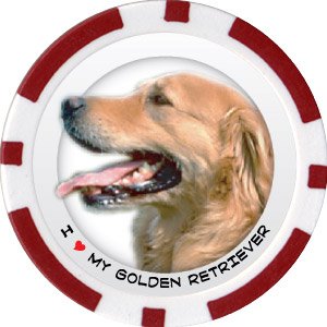GOLDEN RETRIEVER DOG BREED Poker Chips (11.5g) Sold in Packs of 10