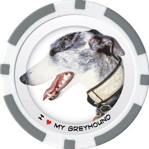 GREYHOUND DOG BREED Poker Chips (11.5g) Sold in Packs of 10