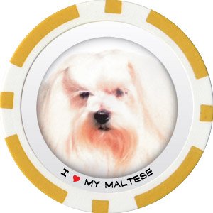 MALTESE DOG BREED Poker Chips (11.5g) Sold in Packs of 10
