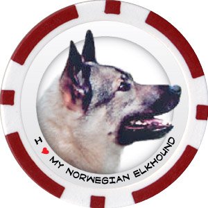 NORWEGIAN ELKHOUND DOG BREED Poker Chips (11.5g) Sold in Packs of 10
