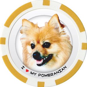 POMERANIAN DOG BREED Poker Chips (11.5g) Sold in Packs of 10