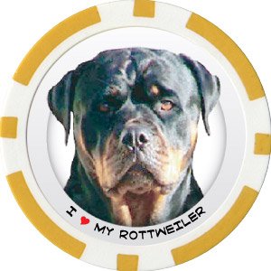 ROTTWEILER DOG BREED Poker Chips (11.5g) Sold in Packs of 10