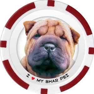 SHAR PEI DOG BREED Poker Chips (11.5g) Sold in Packs of 10