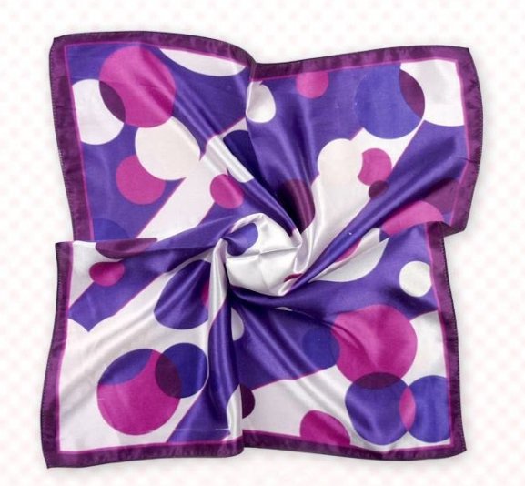 (2S11-SS001-PUL&BLU) Scarf/ Small Square Scarf/ Lady small scarf - Purple & Blue