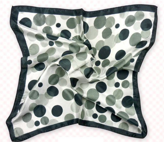 (2S11-SS001 - BLK & GRY) Scarf/ Small Square Scarf/ Lady small scarf - Black & Grey