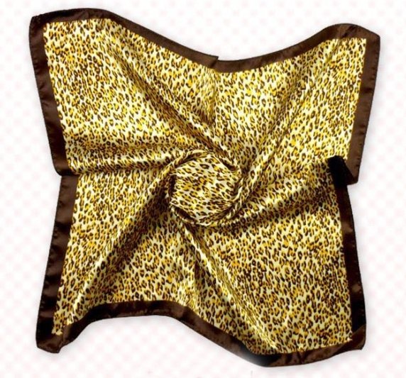 (2S11-SS001 - BRO) Scarf/ Small Square Scarf/ Lady small scarf - Brown & Animal Print