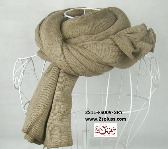 (2S11-FS009-GRY) Unisex Super Long fashion scarf 200cm*60cm in Gray colour