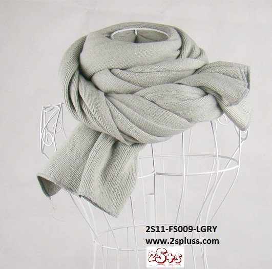 (2S11-FS009-LGRY) Unisex Super Long fashion scarf 200cm*60cm in Light Gray colour