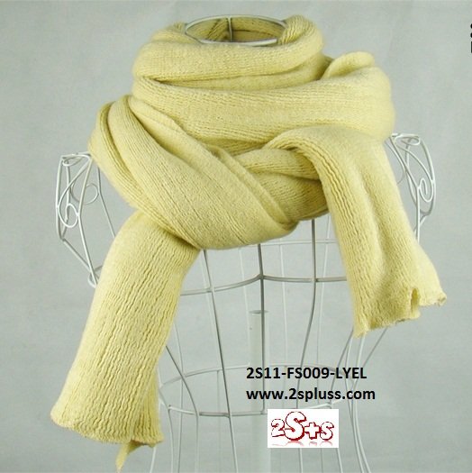 (2S11-FS009-LYEL) Unisex Super Long fashion scarf 200cm*60cm in Light Yellow colour