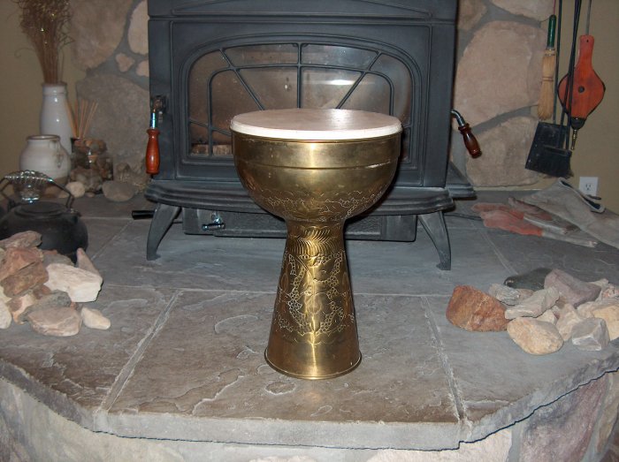 Brass doumbek drum