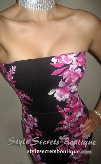 Size XS/S: SEXY DESIGNER TRELLIS BLOSSOMS FLORAL BANDAGE PENCIL WIGGLE DRESS