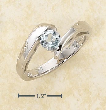 DESIGNER WRAPPED 5MM RND GENUINE SKY BLUE TOPAZ RING