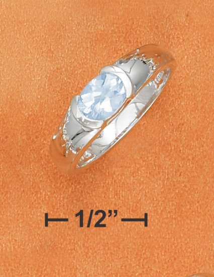 STERLING SILVER 4X8M MARQUIS CUT BLUE TOPAZ RING