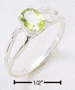 STERLING SILVER 5x7MM OVAL PERIDOT RING