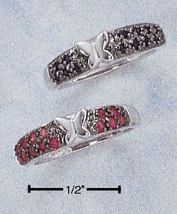GENUINE RUBY & GENUINE SAPPHIRE SET OF TWO RINGS