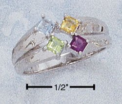 GENUINE AFRICA AMY, SKY BLUE TOPAZ, CITRINE & PERIDOT RING