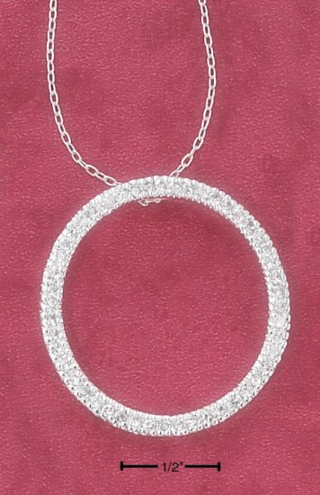 16" 28MM CONTINUOUS CZ OPEN CIRCLE NECKLACE