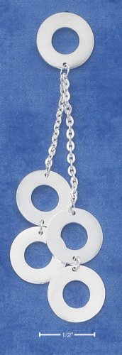 OPEN CIRCLE CHAIN DANGLE POST EARRINGS