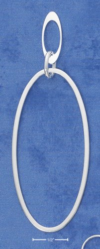 STERLING SILVER OPEN OVAL LINK POST DROP EARRINGS