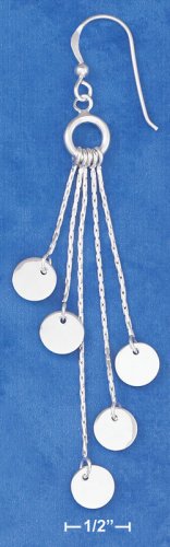 STERLING SILVER FLAT DISK ON STRAND W/ FRENCH WIRES