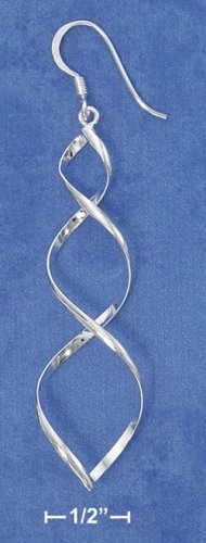 STERLING SILVER DOUBLE HELIX FRENCH WIRE EARRINGS
