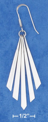 STERLING SILVER FIVE PADDLE FRENCH WIRE EARRINGS