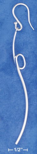 STERLING SILVER ELONGATED CURVED LINE W/ LOOP EARRING