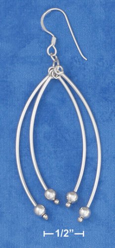 STERLING SILVER CURVED BARBELL CROSSOVER FRENCH WIRE EARRINGS