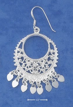 STERLING SILVER BALI FILIGREE CIRCLE EARRINGS