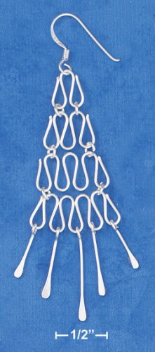 STERLING SILVER WIRE LOOPS IN 3" TRIANGLE EARRINGS