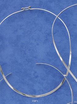 STERLING SILVER 3MM FLAT OVAL COLLAR W/ HOOK CLOSURE