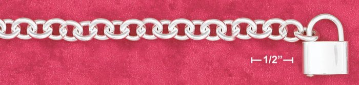 7" SS HP ROUND CABLE (7MM) CHAIN WITH PADLOCK CLASP