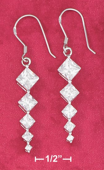 STERLING SILVER 5 GRADUATED CZ FW EARRINGS