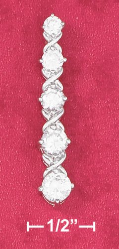 18 in SILVER RP 1.5" STRAIGHT LINE & "X" DESIGN PENDANT
