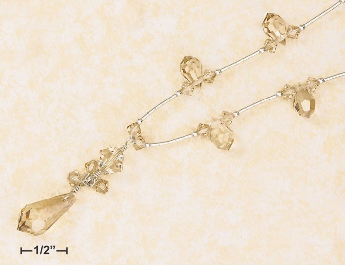 CHAMPAGNE CRYSTAL TEARDROP & BRIOLETTE NECKLACE