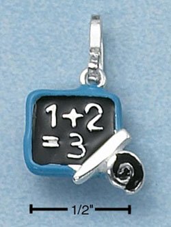 STERLING SILVER ENAMEL MATH CHALKBOARD CHARM