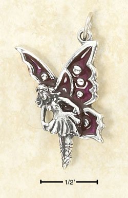 STERLING SILVER ENAMELED FAIRY CHARM