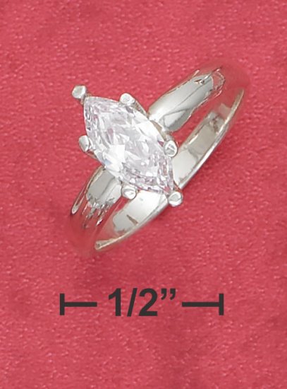 STERLING SILVER 1.25 CT MARQUIS CUT CZ ENGAGEMENT RING