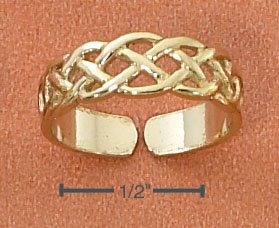 STERLING SILVER VERMEIL CELTIC OPEN WEAVE TOE RING