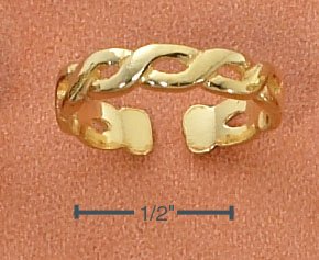 STERLING SILVER 14K GOLD VERMEIL WEAVE TOE RING