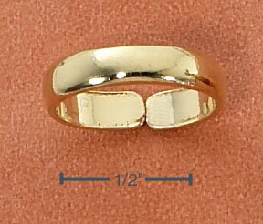 : STERLING SILVER 14K GOLD VERMEIL PLAIN BAND TOE RING